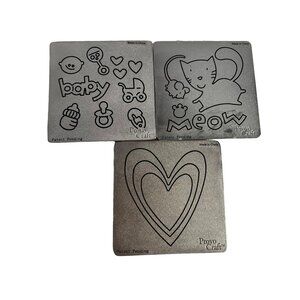 Cricut Cuttlebug Concentric Hearts, Cat, and Baby #2 Metal Die Set